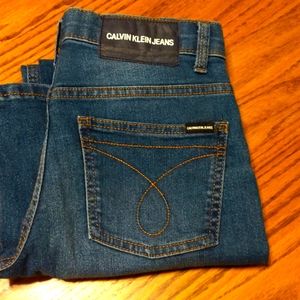 Calvin Klein Big Boys Slim-Straight Jeans / Size 12 / Houston Mid Blue